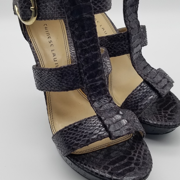 Chinese Laundry Gray Platform Heeled Sandals 8.5 M - Picture 11 of 11